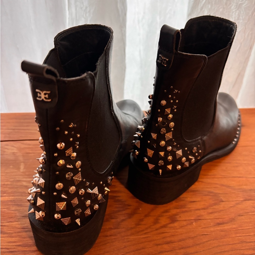 Sam Edelman Black Studded Chelsea Boots